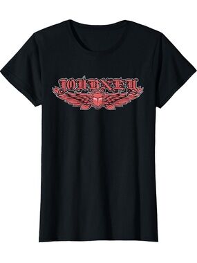 Journey Black Graphic Tee with Red Winged Logo